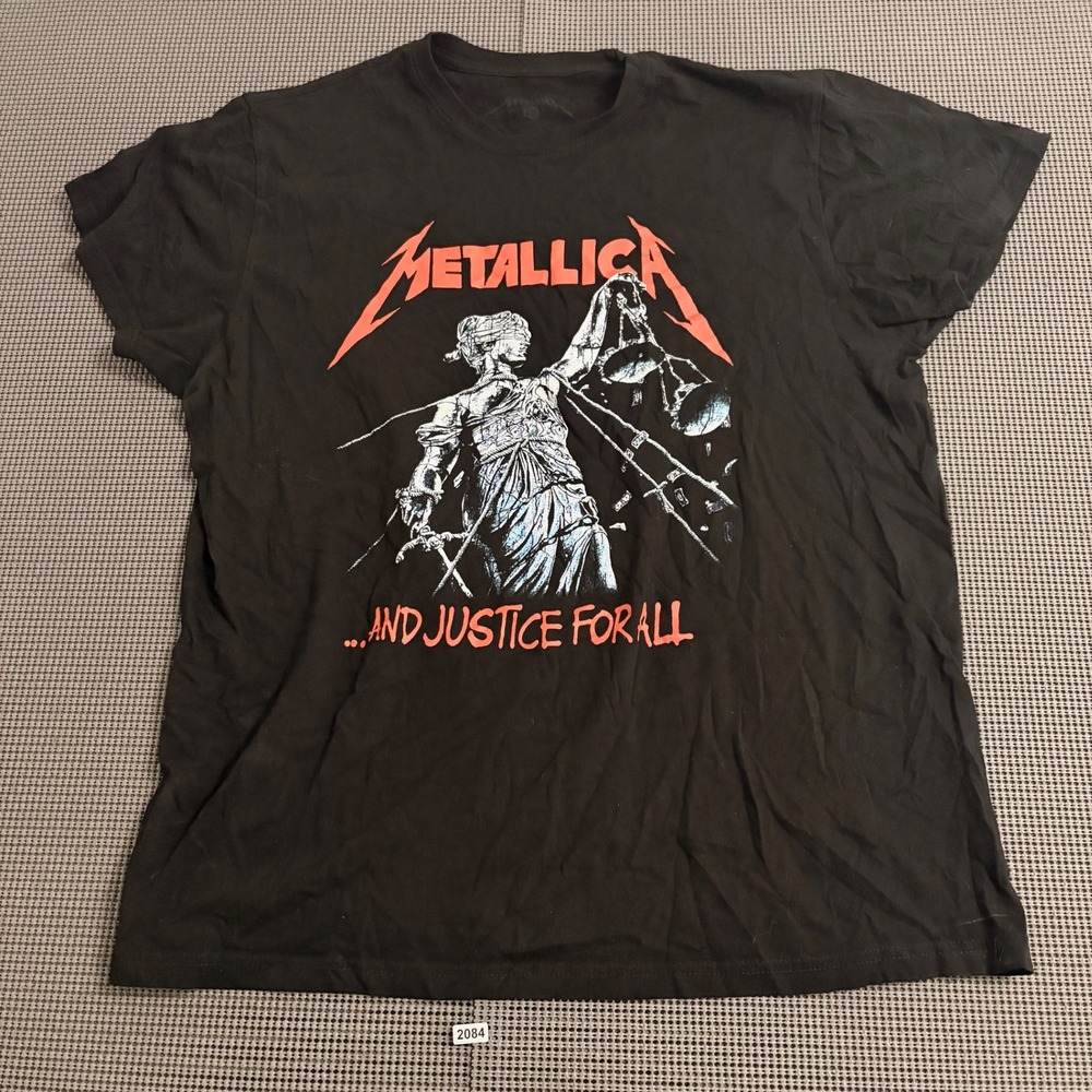 Metallica And Justice For All Graphic T-Shirt Mens Large Black Band Tee